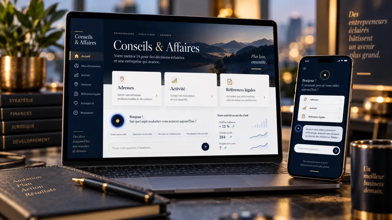 Conseils & Affaires : adresses, activité et références légales