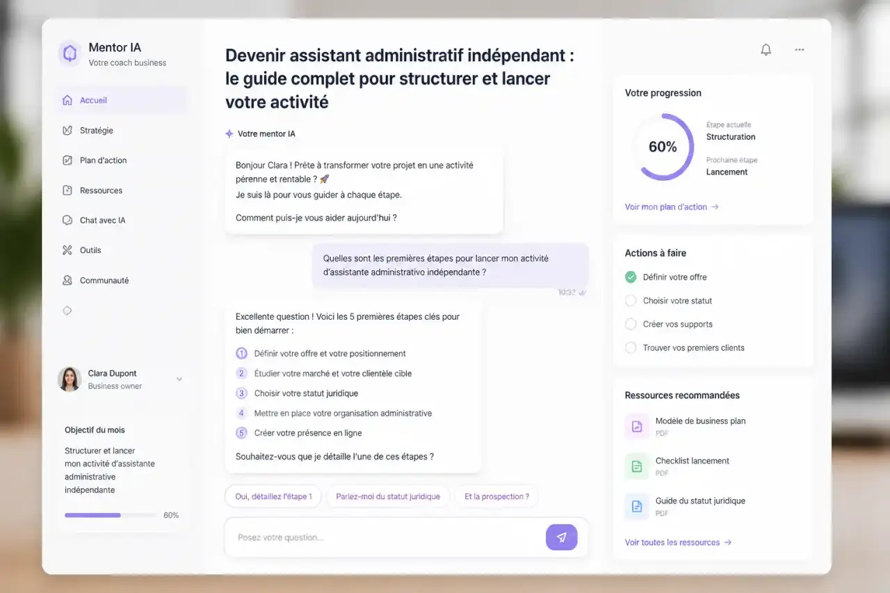 Devenir assistant administratif indépendant : le guide complet pour structurer et lancer votre activité