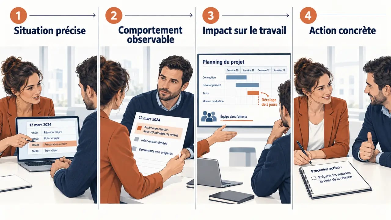 Comment inciter les collaborateurs à se donner des feedbacks constructifs grâce à un échange en quatre étapes