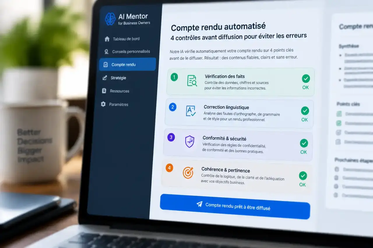 Compte rendu automatisé : 4 contrôles avant diffusion pour éviter les erreurs